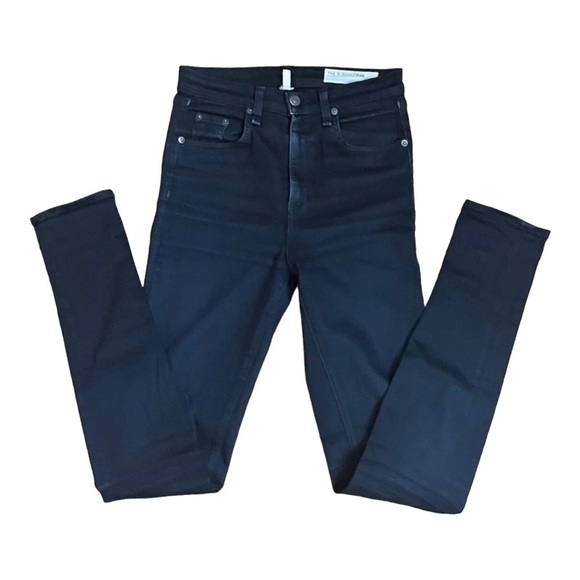 Rag & Bone Justine Skinny High Waisted Coal Jeans - Picture 1 of 7